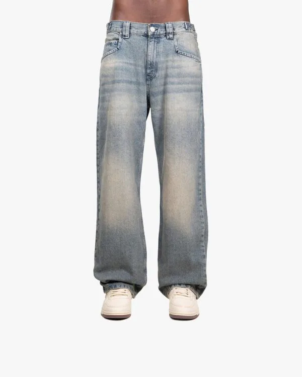 YELLOW TINTED DENIM - Pantalons & Jorts - streetwear Avenue Wear