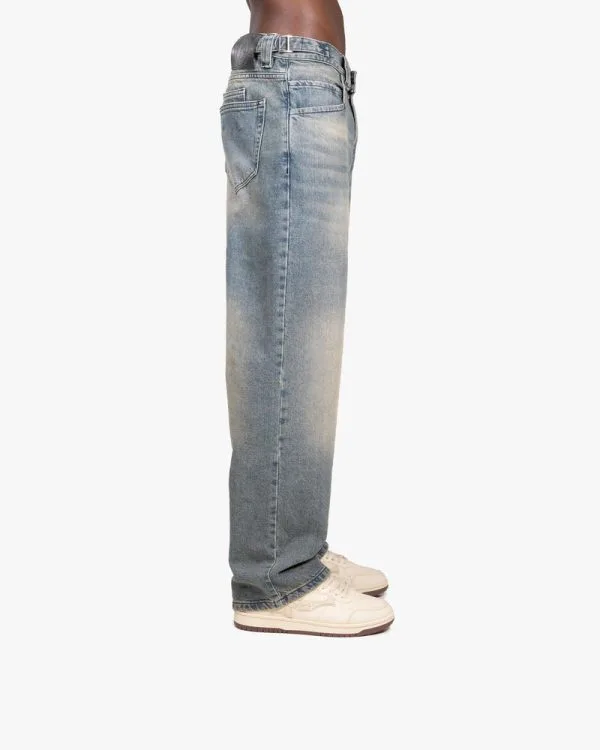 YELLOW TINTED DENIM - Pantalons & Jorts - streetwear Avenue Wear
