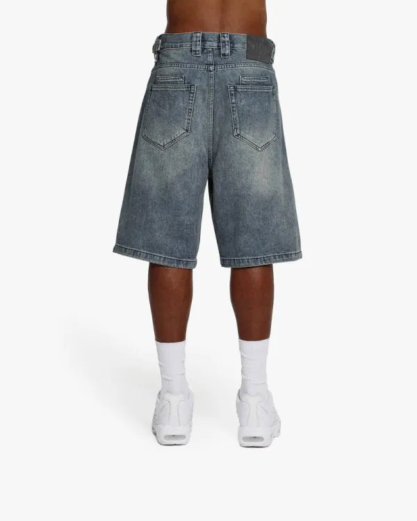 YELLOW TINTED DENIM JORTS - Pantalons & Jorts - streetwear Avenue Wear